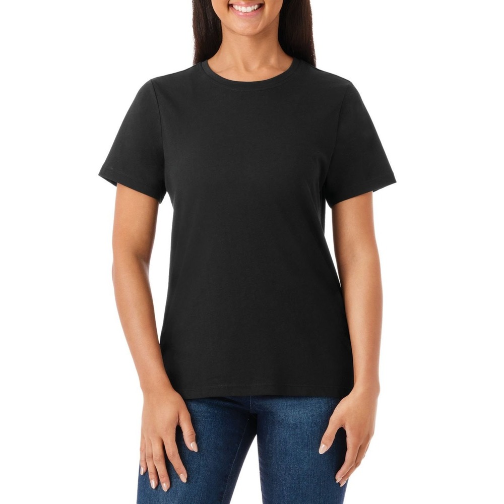 Members Mark Womens Tee Size L Black Short Sleeve Crewneck Crew Neck Normcore